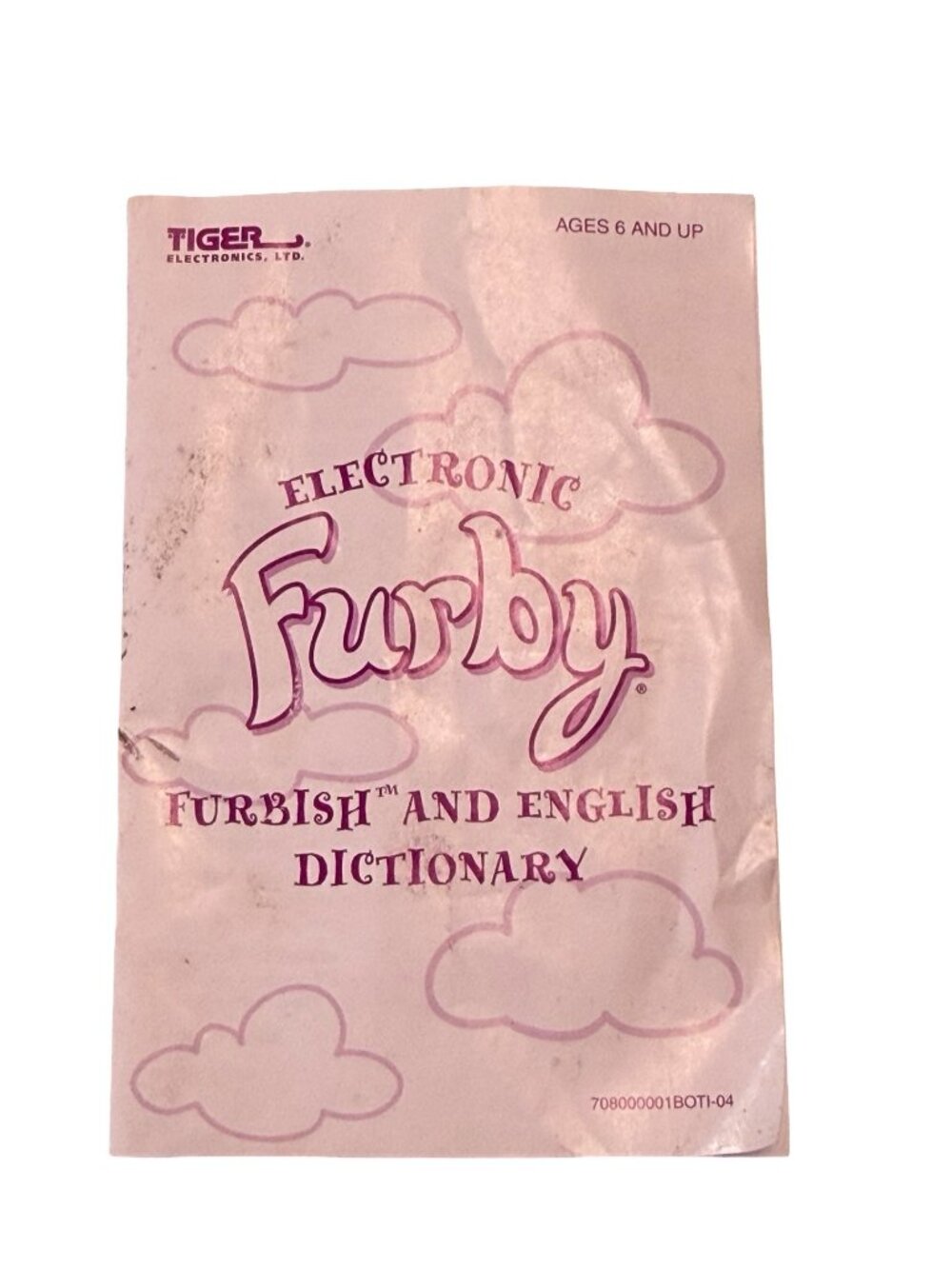 1999 Furby Furbish English Dictionary Booklet Tiger Electronics Hasbro Vintage I